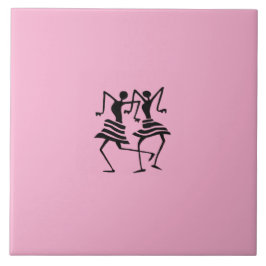 Schattige feest Dans Roze Tegeltje