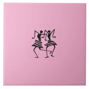 Schattige feest Dans Roze Tegeltje