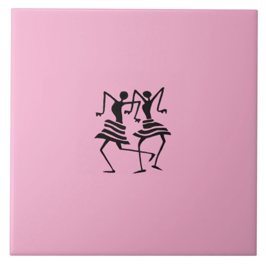 Schattige feest Dans Roze Tegeltje (Voorkant)