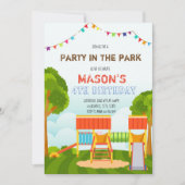 Schattige feest op de parkuitnodiging kaart (Voorkant)