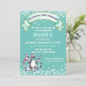 Schattige Feest Verjaardag Jongen sneeuwvlokken Pi Kaart (Staand voorkant)