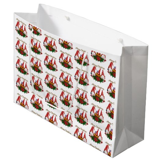 Schattige feestdag met prettige kerst groot cadeauzakje (Voorkant Gekanteld)