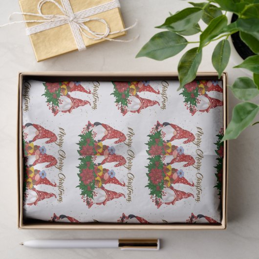 Schattige feestdag met prettige kerst tissuepapier (Geschenk)