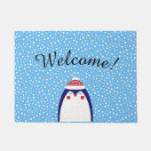 Schattige feestdag Penguin — Welkomstdeur Deurmat (Voorkant)