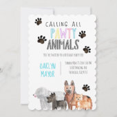 Schattige feestdier hondenthema kind verjaardagsui kaart (Voorkant)