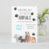 Schattige feestdier hondenthema kind verjaardagsui kaart (Staand voorkant)