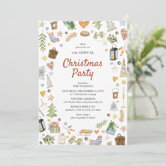 Schattige feestelijk kerstfeest kaart (Staand voorkant)