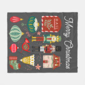 Schattige feestelijk Notenkrakerpatroon Christmas Fleece Deken (Voorkant (Horizontaal))