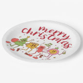 Schattige & feestelijk ontwerp voor vrolijk kerstf papieren bordje (Gekanteld)