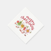 Schattige & feestelijk ontwerp voor vrolijk kerstf servet (Hoek)