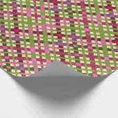 Schattige Feestelijk Retro Roze Paarse Groen Plaid Cadeaupapier (Hoek)