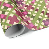 Schattige Feestelijk Retro Roze Paarse Groen Plaid Cadeaupapier (Rol Hoek)