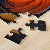 Schattige feestelijk spookhuis | Happy Halloween Legpuzzel (Zijkant)