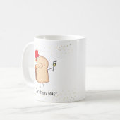 Schattige feestelijk stukje toast kerst koffiemok (Voorkant links)