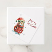 Schattige Feestelijke Hamster in Santa Hat Christm Bedankjes Labels (In situ)