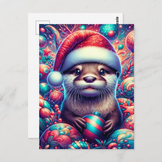 Schattige feestelijke kerstotter briefkaart (Voorkant / Achterkant)