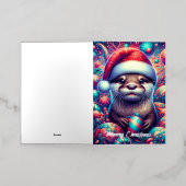 Schattige feestelijke kerstotter folie wenskaart (Buiten Laag)