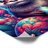 Schattige feestelijke kerstotter poster (Hoek)