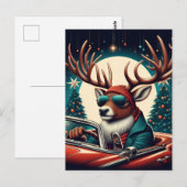 Schattige feestelijke rendieren rijden klassieke a briefkaart (Voorkant / Achterkant)