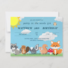 Schattige Feestje In De Bosdieren Kinderen Verjaar Briefkaart