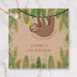 Schattige feestje luiaard geel pet verjaardag bedankjes labels