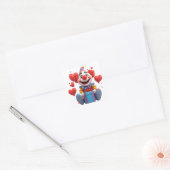 Schattige feestkabouter met hartballonnen 🤡 vierkante sticker (Envelop)