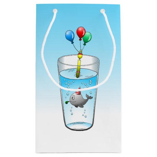 Schattige feestklare walvis klein cadeauzakje (Achterkant)