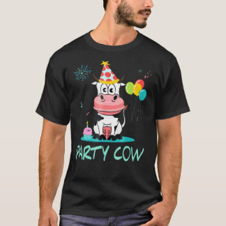 Schattige feestkoe voor jongens en meisjes t-shirt