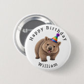 Schattige Feestwombat Ronde Button 5,7 Cm (Voorkant /achterkant)