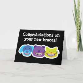 Schattige felicitatiekaart voor je nieuwe beugel kaart