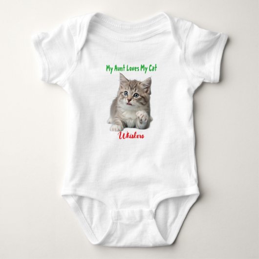 Schattige Feline Fan: gepersonaliseerde kattenfoto Romper (Voorkant)