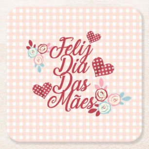 Schattige Feliz Dia Das Mães   Onderzetter