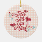 Schattige Feliz Dia Das Mães | Versiering Keramisch Ornament (Achterkant)
