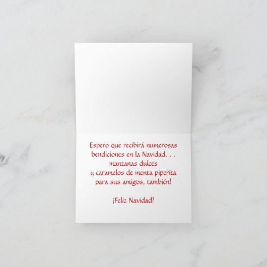 Schattige Feliz Navidad Paard Spaans Kerst Feestdagen Kaart (Binnen)