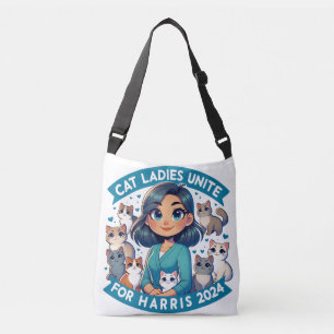 Schattige feministisch beroep Kinderloze Cat Lady Crossbody Tas