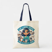 Schattige feministisch beroep Kinderloze Cat Lady  Tote Bag (Achterkant)
