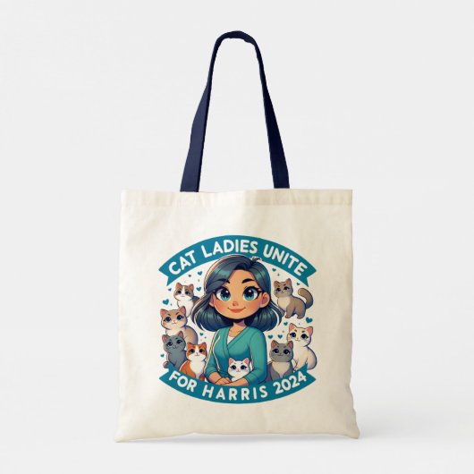 Schattige feministisch beroep Kinderloze Cat Lady  Tote Bag (Achterkant)