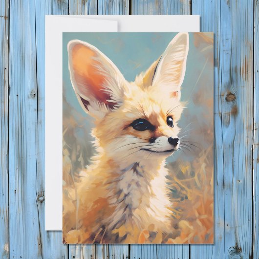 Schattige Fennec Fox Schattig portret Feestdagenkaart