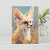 Schattige Fennec Fox Schattig portret Feestdagenkaart (Staand voorkant)