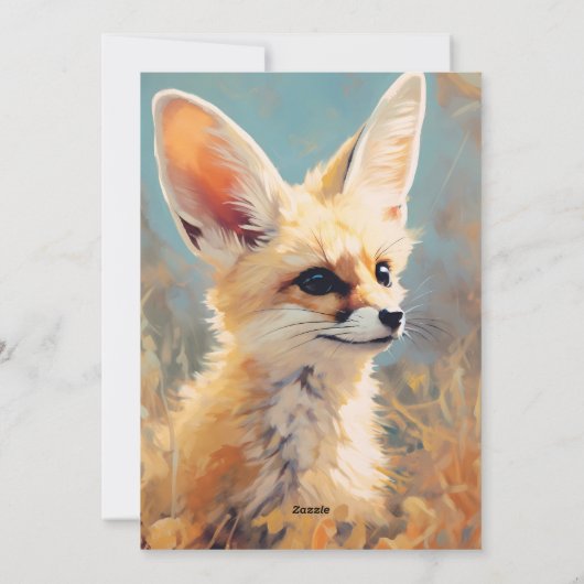 Schattige Fennec Fox Schattig portret Feestdagenkaart (Achterkant)