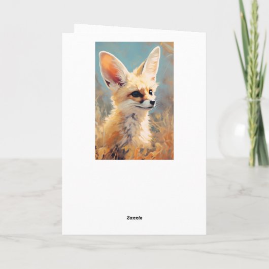 Schattige Fennec Fox Schattig Portret Verjaardag K Kaart (Achterkant)