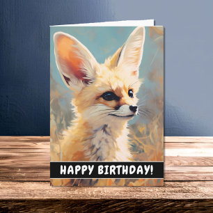 Schattige Fennec Fox Schattig Portret Verjaardag K Kaart