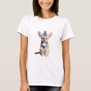 Schattige Fennek Vos met Muts en Sjaal T-shirt