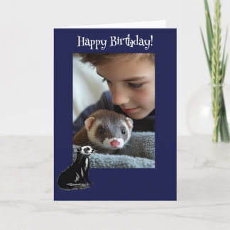 Schattige Ferret Fun Foto Verjaardag Kaart