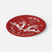 Schattige Festelijke Scandi Rode Witte Kerstherten Papieren Bordje (Gekanteld)