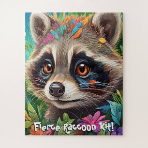Schattige & Fierce Raccoon Kit! Legpuzzel