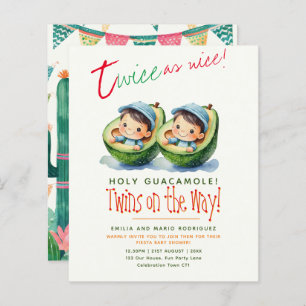Schattige Fiesta Avocado TWIN BOYS Baby shower BUD