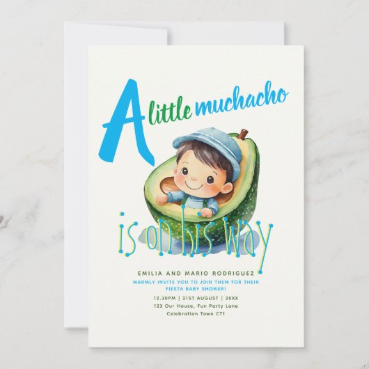 Schattige Fiesta Jongen Baby Borrel Muchacho 5x7 K Kaart (Voorkant)