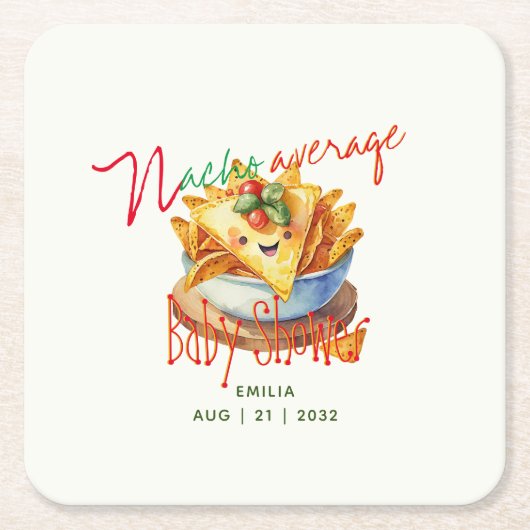Schattige Fiesta Nacho Gemiddeld Baby shower Aange Kartonnen Onderzetters (Voorkant)