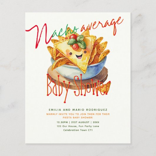 Schattige Fiesta Nacho Gemiddeld Baby shower BUDGE (Voorkant)